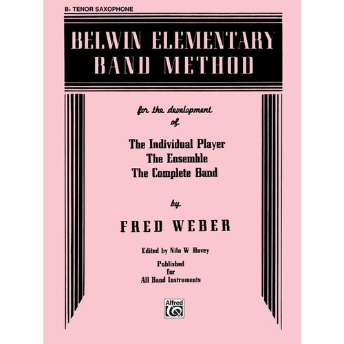Belwin Elementary Band Method for B Flat Tenor Saxophone