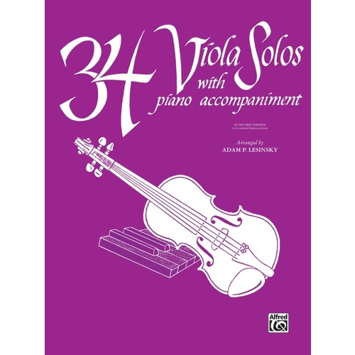 Viola Solos 34 VLA/PNO Arranged by Lesinsky