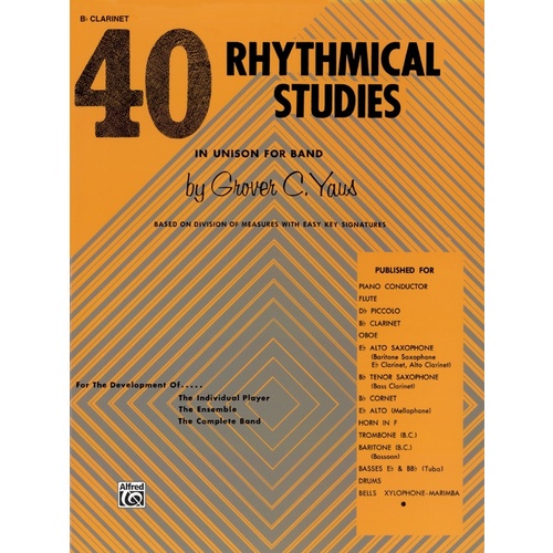 40 Rhythmical Studies B Flat Clarinet