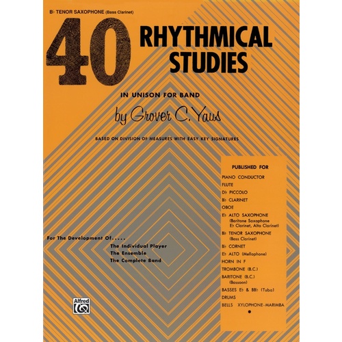 40 Rhythmical Studies for B Flat Tenor Saxophone