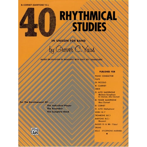 40 Rhythmical Studies for B Flat Cornet / Trumpet by Yaus