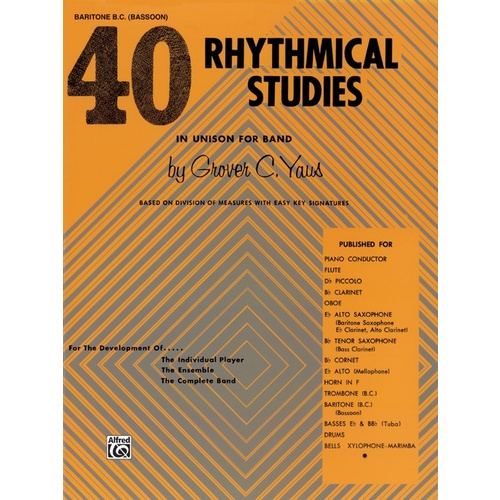 40 Rhythmical Studies for Baritone BC and Bassoon