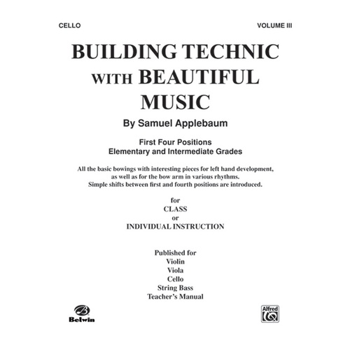 Building Technic with Beautiful Music Book 3 Cello Sheet Music
