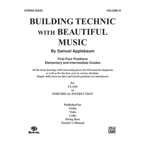 Building Technique With Beautiful Music Book 3 Double Bass