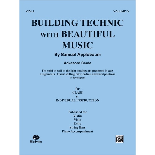 Building Technique With Beautiful Music Book 4 Viola