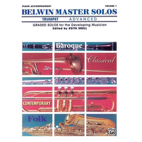 Belwin Master Solos Advanced Book 1 Trumpet Piano Accompaniment