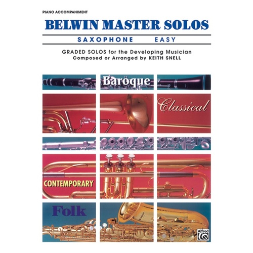 Belwin Master Solos Easy Book 1 for Alto Saxophone and Piano Accompaniment