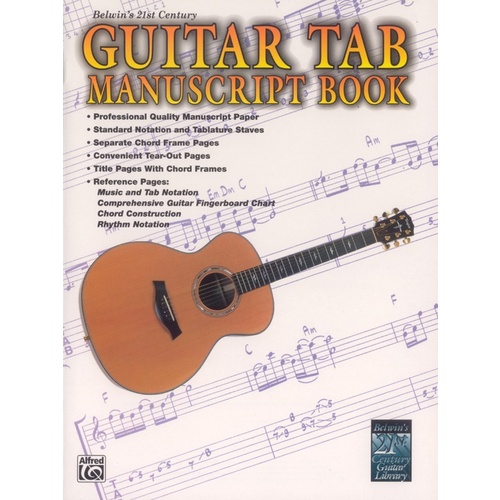 Guitar Tab Manuscript Book W/Std Notation