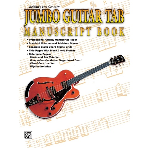 Jumbo Guitar Tab Manuscript Book 80P
