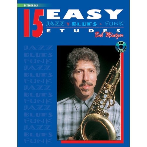 15 Easy Jazz Blues & Funk Etudes Tenor Sax Book/CD