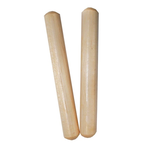 20 x MANO PERCUSSION - Wooden Round 6" Claves Educational, Pair, Natural Finish