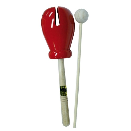MANO PERCUSSION Wooden Tulip Block Red  Kids, Education, Beater Included