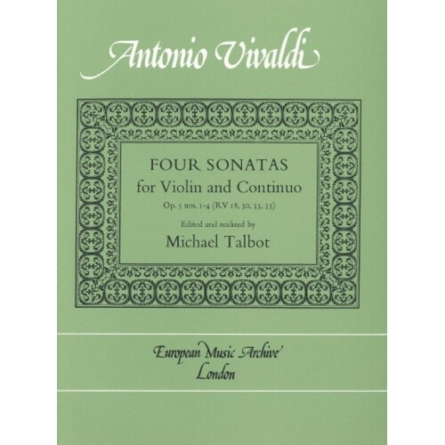 Four Sonatas For Violin And Continuo (Softcover Book)