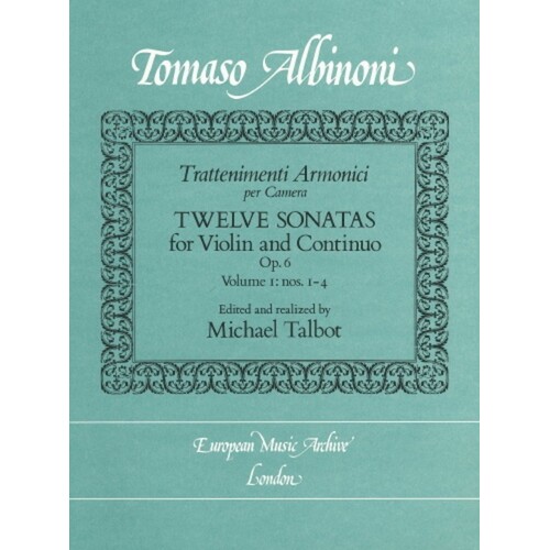 Trattenimenti Armonici 12 Sonatas Vol 1 Violin (Softcover Book)