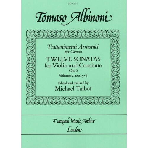 Trattenimenti Armonici 12 Sonatas Vol 2 Violin (Softcover Book)