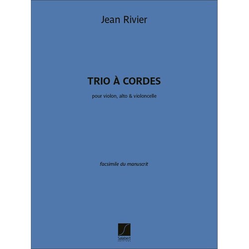 Rivier - Trio A Cordes For Violin/Viola/Cello Score Score (Viola|Cello|Violin)