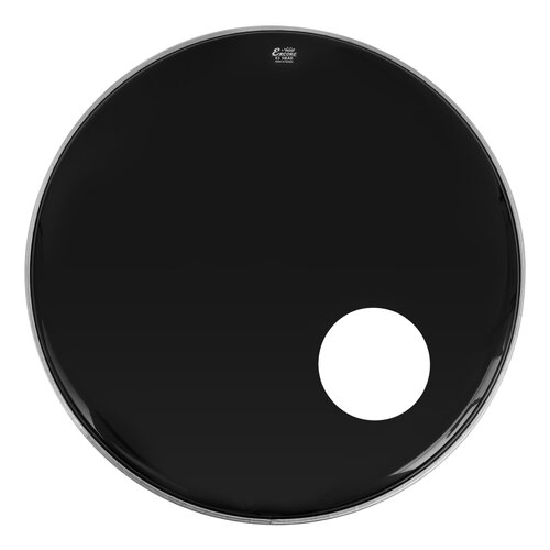 REMO ENCORE POWERSTROKE 3 Black 24" Bass Drum head with 5" offset hole. Ebony.