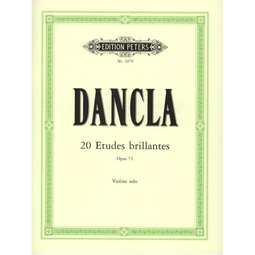 Dancla 20 Etudes Brillantes Op. 73 for Violin Solo, Edition Peters, 38 Pages
