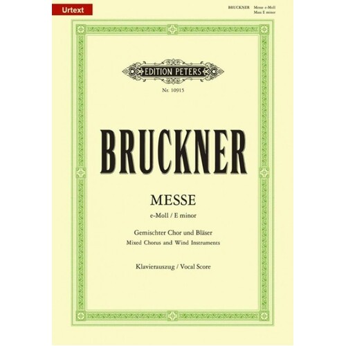 Bruckner - Mass No 2 E Minor Vocal Score (Softcover Book)