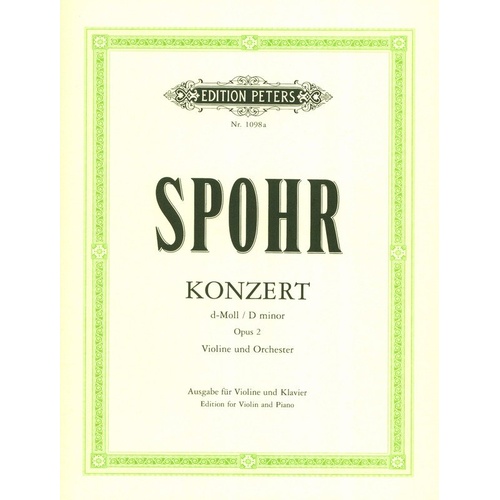 Spohr - Concerto No. 2 in D Minor Op. 2 for Violin and Piano