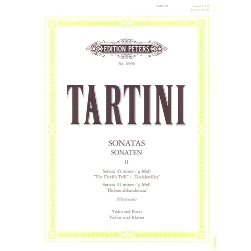Tartini Sonatas Vol. 2 for Violin and Piano - Devil's Trill & G Minor Op. 1/10, Edited by Herrmann, Published by Edition Peters