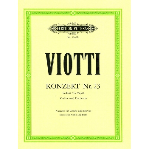 Viotti - Concerto No. 23 in G Major for Violin and Piano, Edition Peters