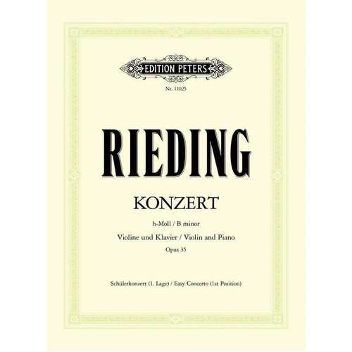 Rieding Concerto in B Minor Op. 35 for Violin and Piano - Edition Peters