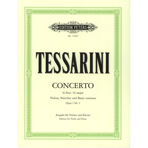 Concerto in G Major Op. 1 No. 3 for Violin and Piano by Carlo Tessarini