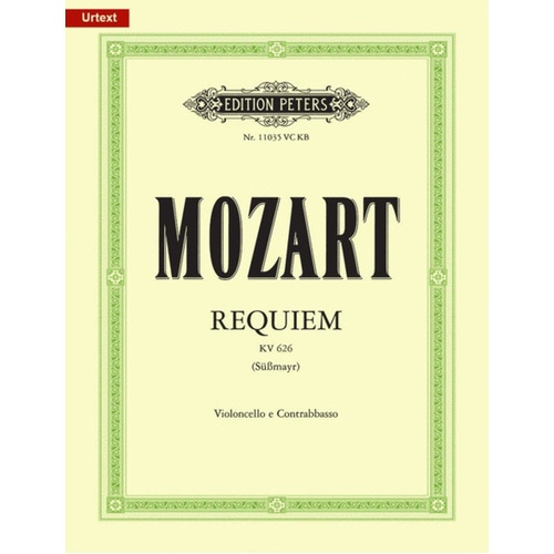 Mozart - Requiem D Minor K 626 Cello/Bass Part (Part) Book
