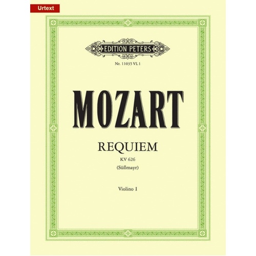 Mozart - Requiem D Minor K 626 Violin 1 Part (Part) Book