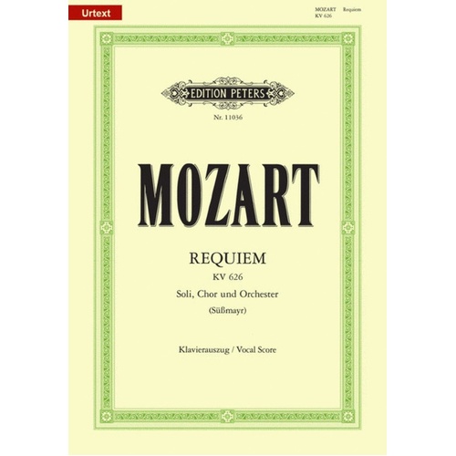 Mozart - Requiem D Minor K 626 Vocal Score (Softcover Book)