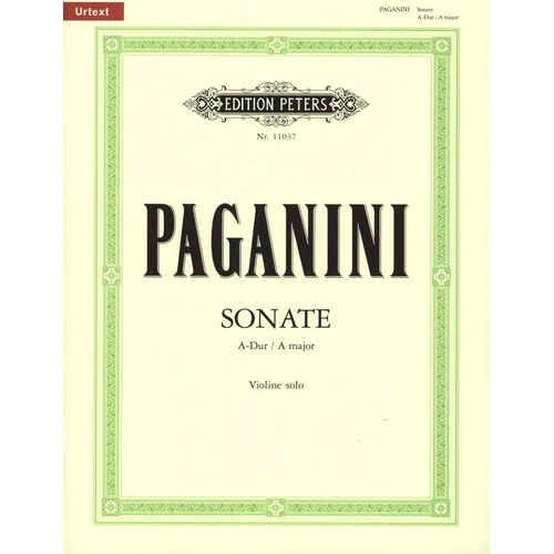 Sonata in A Major for Solo Violin by Niccolo Paganini - Edition Peters, 1 Page