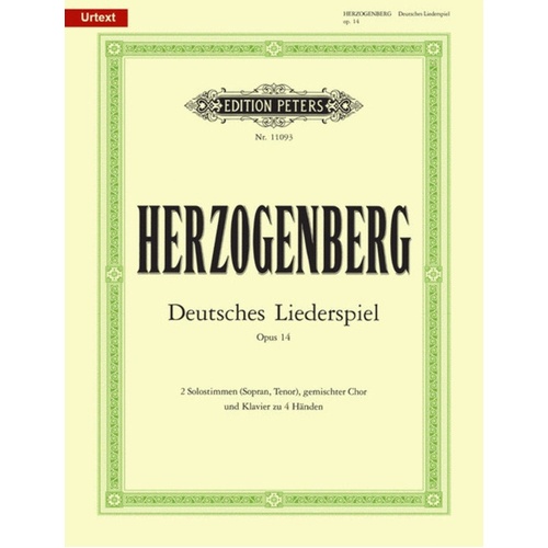 Herzogenberg - Deutsches Liederspiel Op 14 Full Score Book