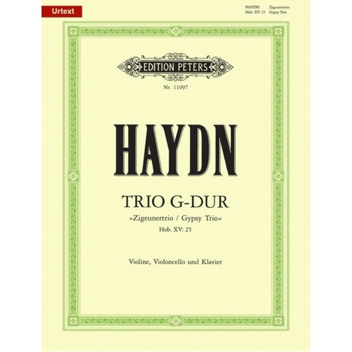 Haydn Piano Trio Hob. 15 No. 25 G 'Gypsy Rondo' - Edition Peters