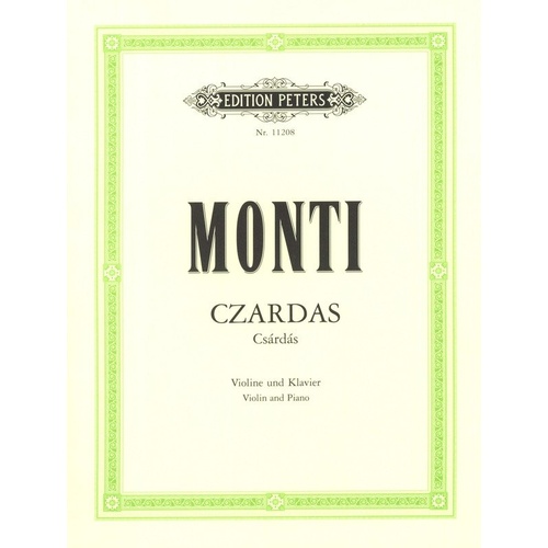 Monti Czardas for Violin and Piano, Edition Peters