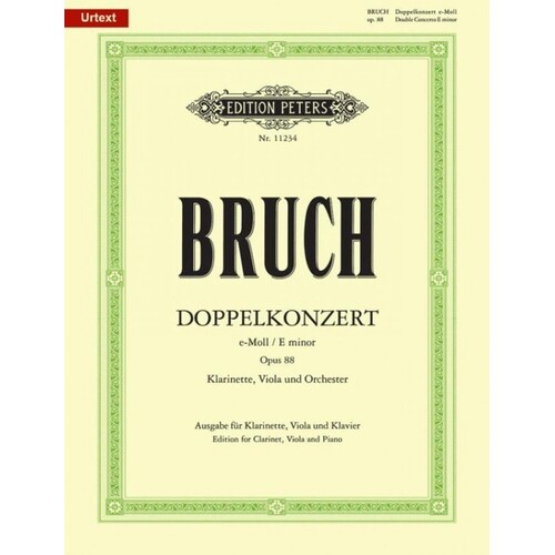 Bruch - Double Concerto E Min Op 88 clarinet/Vla/Piano (Softcover Book)