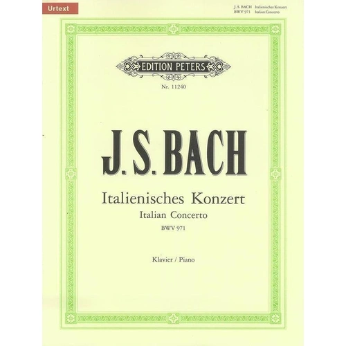 Bach Italian Concerto BWV 971 Urtext Piano Solo Edition Peters