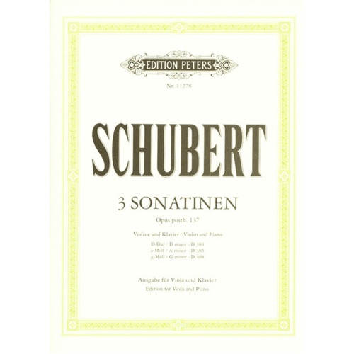 Sonatinas 3 Op Posth 137 (Softcover Book)