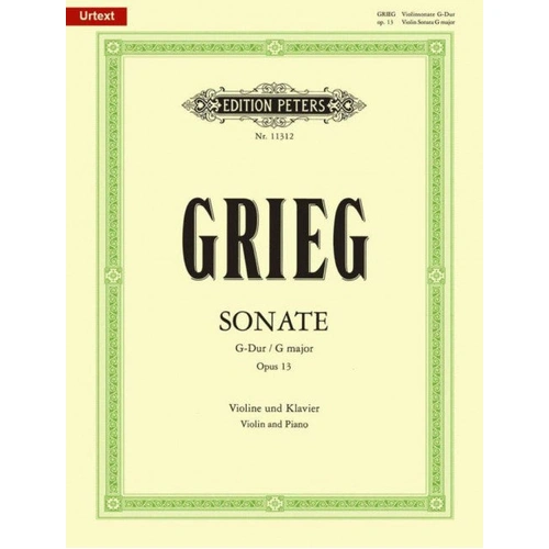 Grieg - Violin Sonata No. 2 in G Op. 13 - Violin/Piano Accompaniment - Peters EP11312