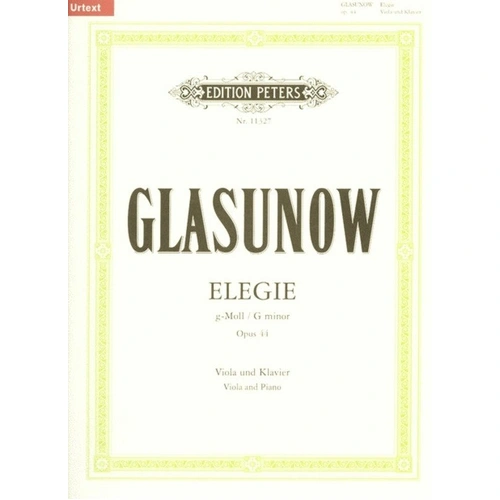 Glazunov - Elegy Op. 44 for Viola and Piano, Edition Peters