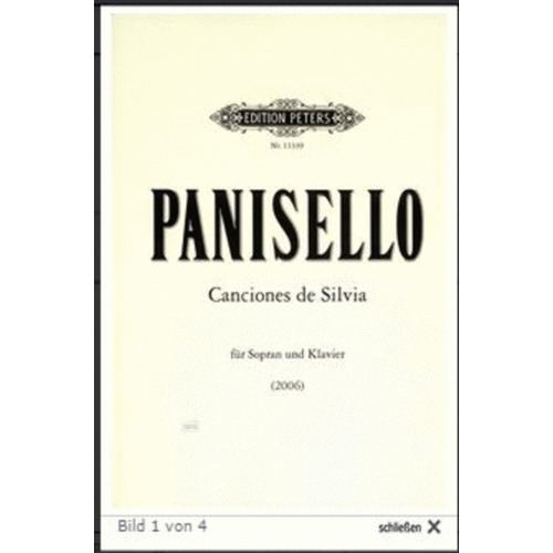 Panisello - Canciones De Silvia For Soprano/Piano (Softcover Book)