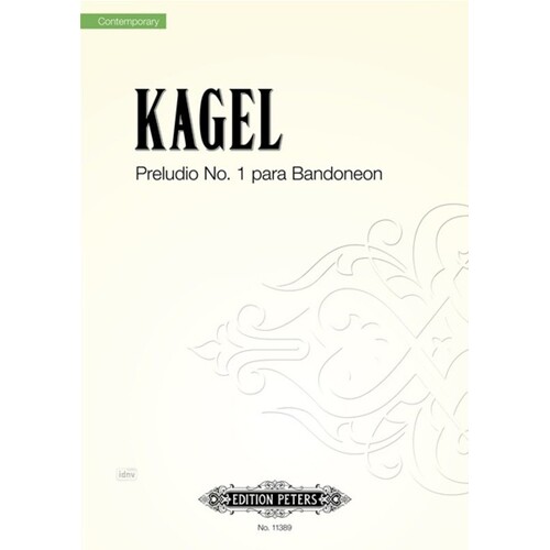 Kagel - Prelude No 1 For Bandoneon (Softcover Book)