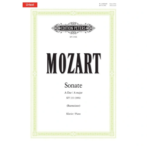 Mozart Piano Sonata A Major K 331 (300i) Urtext Edition, 28 Pages, Edition Peters