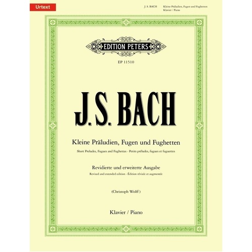 Bach - Short Preludes, Fugues and Fughettas for Piano, Urtext Edition, 84 Pages, Edition Peters