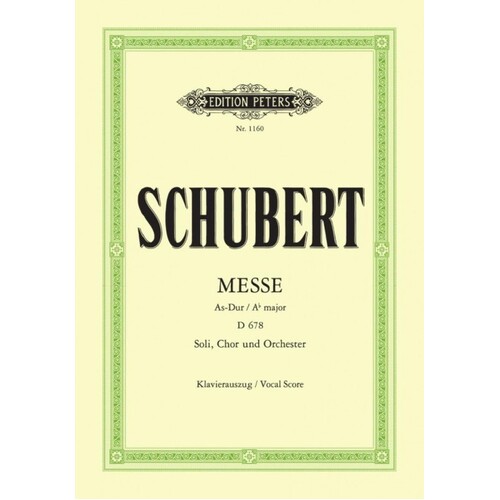 Schubert - Mass No 5 A Flat D678 Vocal Score (Softcover Book)