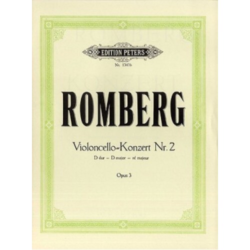 Romberg - Concerto No 2 D Op 3 Cello/Piano (Softcover Book)