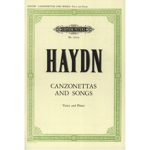 Haydn - 35 Canzonettas and Songs for High Voice and Piano, Vocal Score