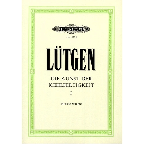 Lutgen - Art of Velocity Vol 1 for Medium Voice, Edition Peters, 1 Page
