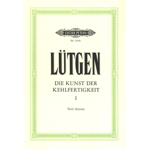 Art of Velocity Vol. 1 for Low Voice by Benoit Lutgen, Edition Peters, Vocal Exercises, 1 Page
