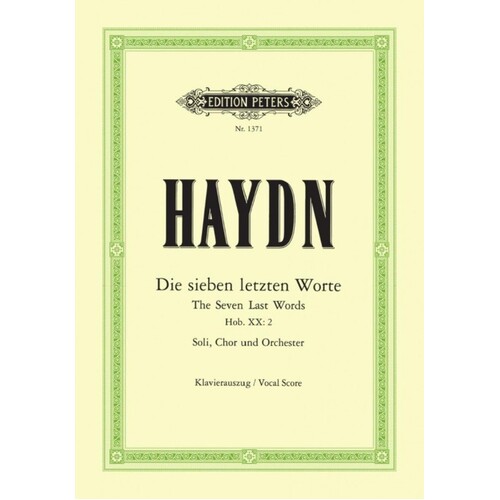 Haydn - Seven Last Words Vocal Score (Softcover Book)